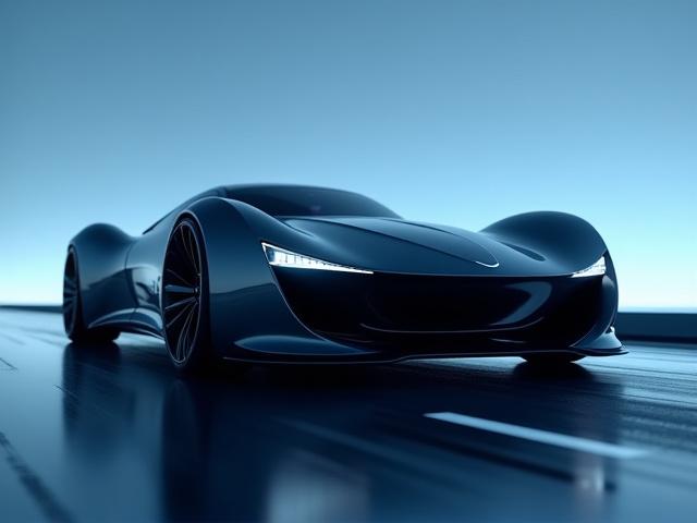 Animación 3D de un coche de lujo futurista